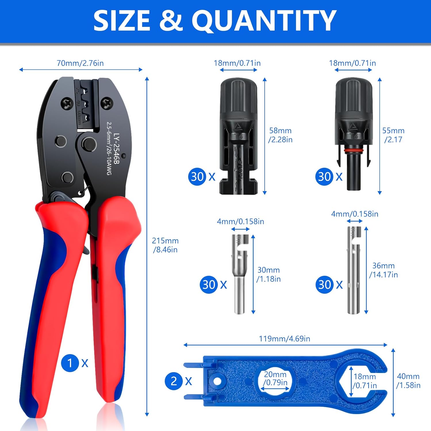 Renewable Energy Solar - 60PCS 태양 전지 패널 커넥터 키트
