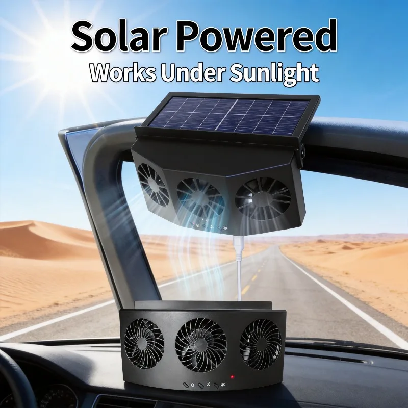 USB 태양열 충전식 자동차 배기 팬 3헤드 강풍 공기 - Renewable Energy Fan 리뷰 및 가격