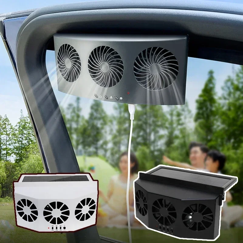 USB 태양열 충전식 자동차 배기 팬 3헤드 강풍 공기 - Renewable Energy Fan 리뷰 및 가격