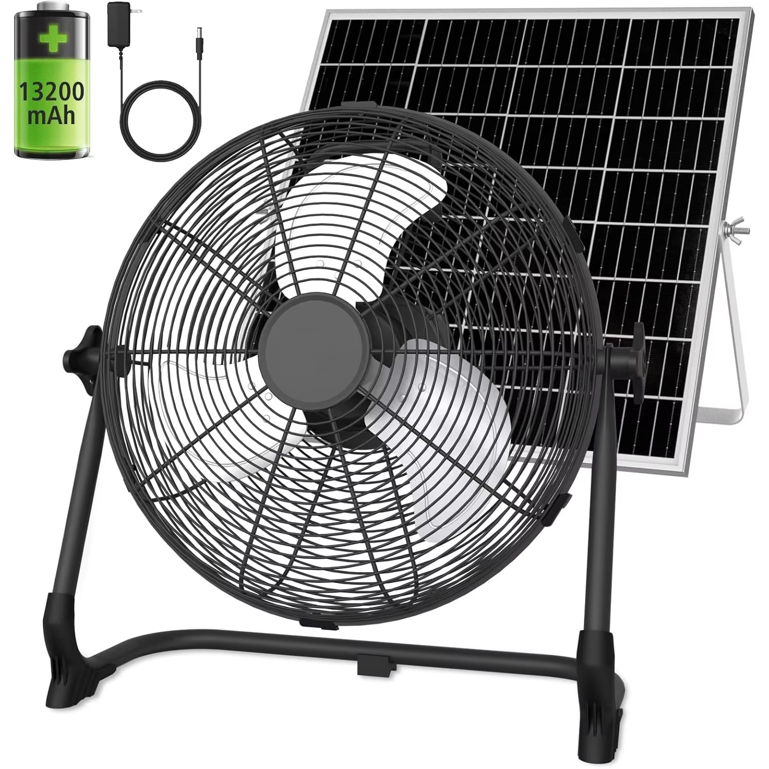 12인치 휴대용 태양열 바닥 선풍기, 충전식 가정용/차 - Renewable Energy Fan 리뷰 및 가격